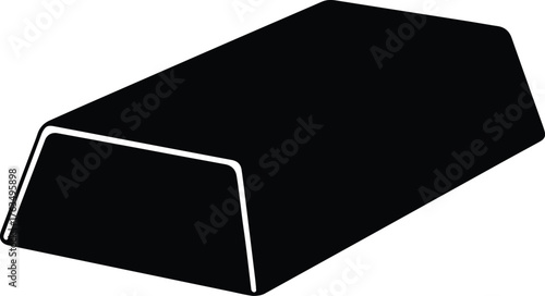 Silhouette vector gold bar bullion ingot wealth symbol Illustrator