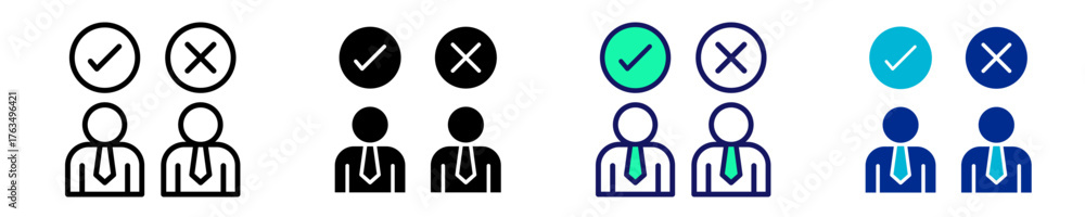 Obraz premium Candidate Evaluation Icon Set Multiple Style Collection
