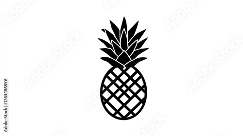 Simple black pineapple illustration