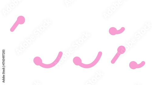 Animated pink symbol of 100%. Hundred percent icon. Looped video. Vector illustration isolated on white background. 