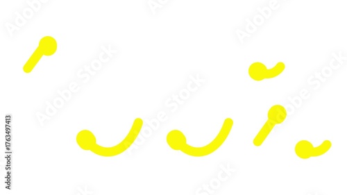 Animated yellow symbol of 100%. Hundred percent icon. Looped video. Vector illustration isolated on white background. 