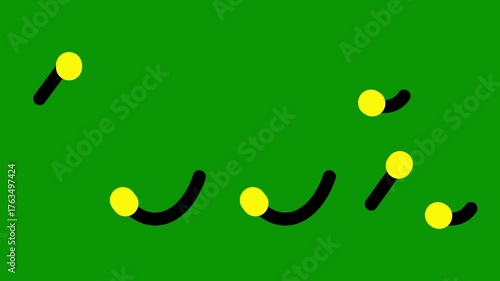 Animated white symbol of 100%. Hundred percent icon. Looped video. Vector illustration isolated on green background. 