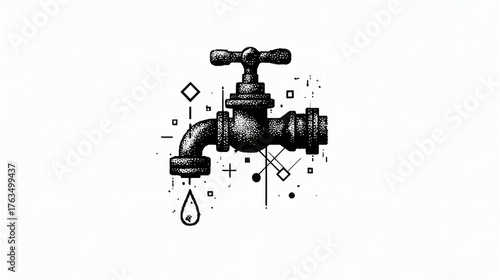 Water faucet design graphic