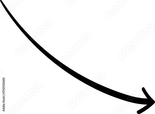 Smooth Downward Curved Arrow Vector