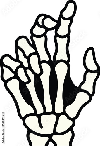 Skelton hand gesture Beckoning