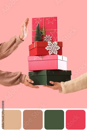 Female hands with Christmas...
