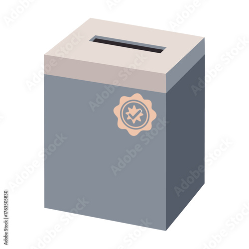 A minimalist illustration of a ballot box with a slot for voting. Vector Illustrations. EPS Editable