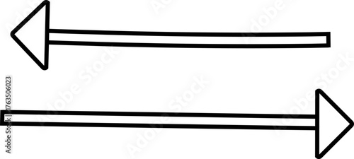 Black outlined arrows illustration on white background