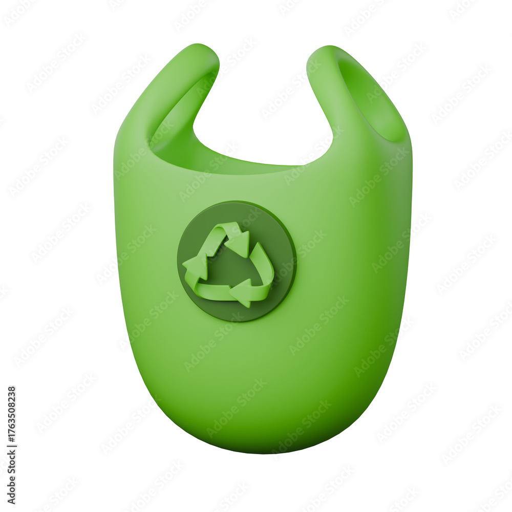 Obraz premium 3D Rendered Minimalist Renewable Energy and Recycle Element Icon Set