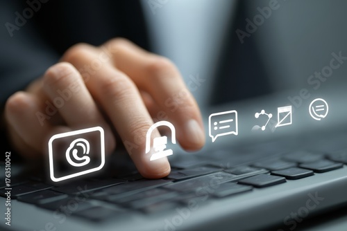 Engaging Customers Online with Modern Communication: Streamlining Business Operations for Enhanced Digital Experience with Clickable Icons and Seamless Connectivity