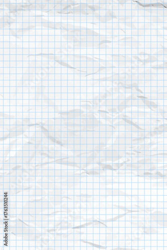 White clean crumpled checkered paper