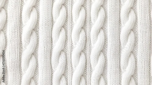 Knitting tutorial showing cozy white cable stitch pattern for winter garments