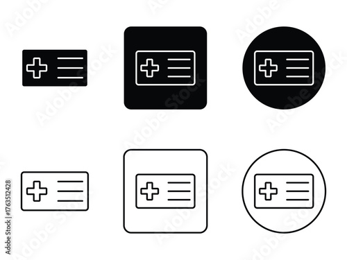 set of insurance card symbol, vector illustration, isolated on transparent background