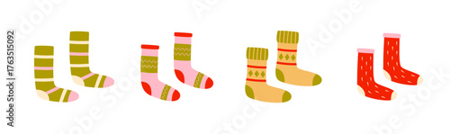 Colorful Socks in Various Patterns and Designs
