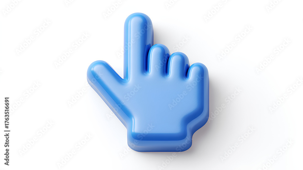 Obraz premium 3d Click pointer cursor hand icon on white background 3d illustration Stock Illustration