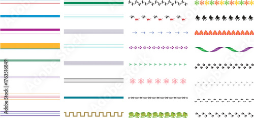 Decorative Patterned Vector Border Lines and Dividers