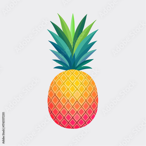Simple vector pineapple, clean background