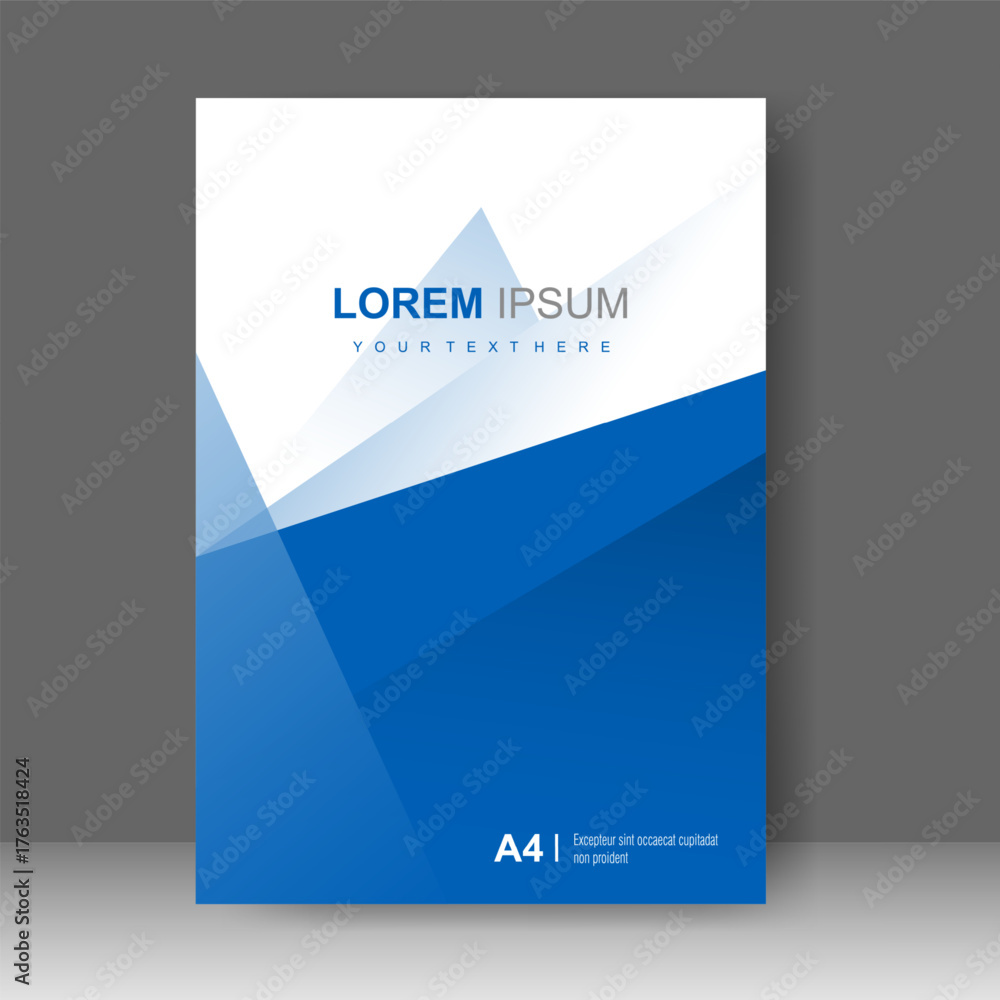 Fototapeta premium Business cover design with Blue and white shape abstract Background. for cover book. Annual report. Brochure template, Poster, catalog. Simple Flyer promotion. magazine. Vector illustration