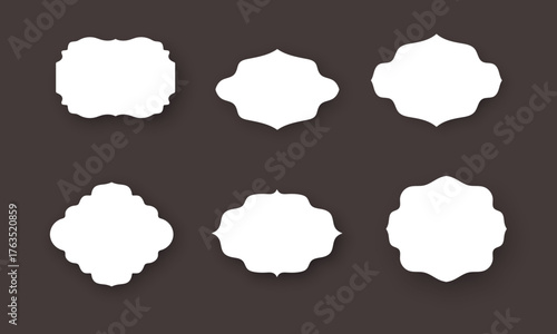 Set of vintage frames, collection of retro labels, badges and banners vector decorative elements