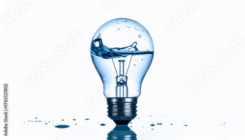 Unique Water-Filled Lightbulb Concept Illustrates Fresh Ideas and Creative Innovation