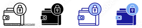 Secure Wallet  Icon Set Multiple Style Collection
