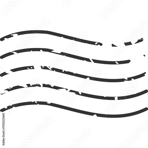 Abstract Wavy Lines Stamp Graphic Design Element With A Retro Distressed Texture Isolated On White Background