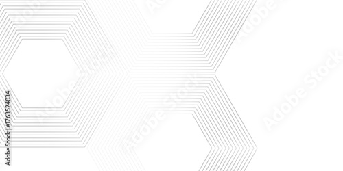 Hexagon abstract white gray wave light technology texture background. Abstract big data digital concept simple