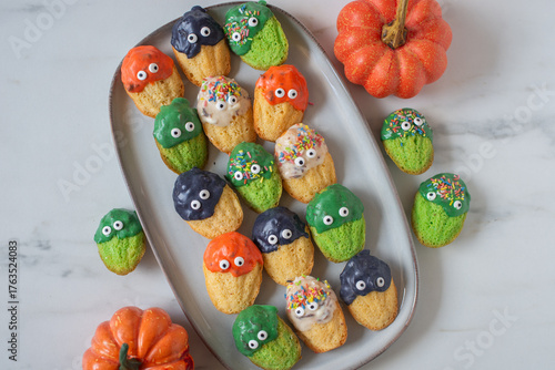 sweet home made french madleines cookies for halloween
