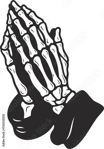 Skelton hand gesture Praying hands