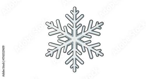 Winter snowflake in minimalist flat design for seasonal decoration