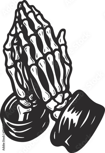 Skelton hand gesture Praying hands