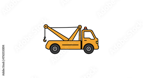 Colorful tow truck icon in modern flat design