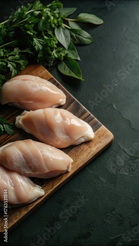 Tender and juicy chicken breast pieces laid flat on a clean white surface