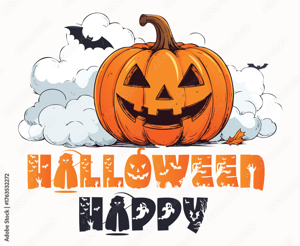 Naklejka premium halloween pumpkin vector