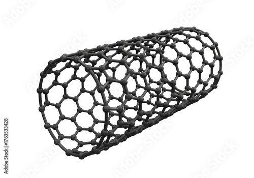 Carbon nanotube structure isolated on transparent background