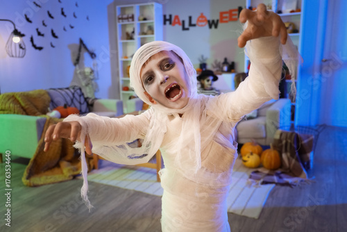Scary little boy dressed as...