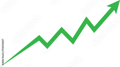 Green Up Arrow Growth Vector — Business Success, Financial Increase, and Positive Market Trend Design