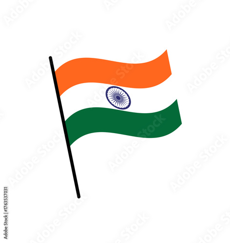 Flag of India on flagpole