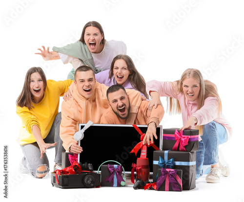 Group of angry young people...