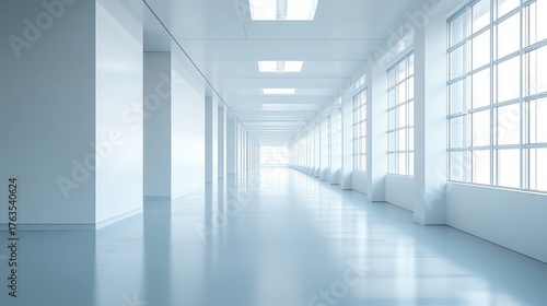 Wallpaper Mural Bright and spacious hallway with large windows in a modern architectural design Torontodigital.ca