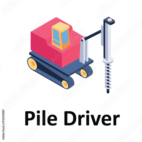  Pile Driver Vector icon which can easily modify or edit