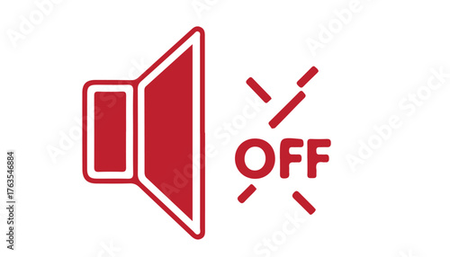 A red speaker icon is shown with diagonal lines and the word OFF, indicating muted audio or sound off.