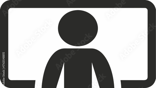 Professional profile icon representing user account or personal data, perfect for digital platforms and identity management.