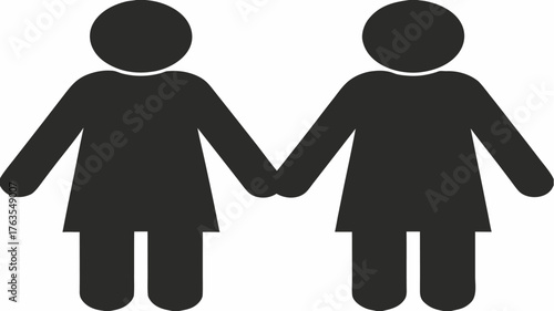Two figures holding hands symbolizing unity support partnership and connection for diverse relationships and communities