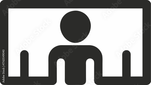 Modern person icon representing user profile, avatar, or digital identity for online services and applications