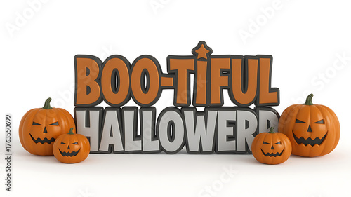 Festive Halloween display with pumpkins and 