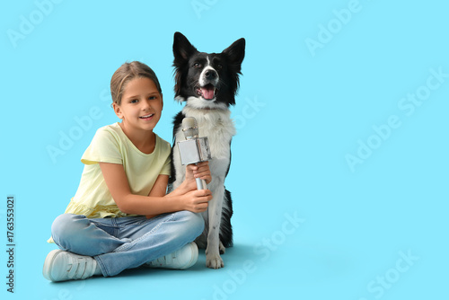 Cute little girl with micro...