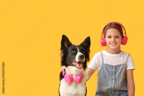 Cute little girl and Border...
