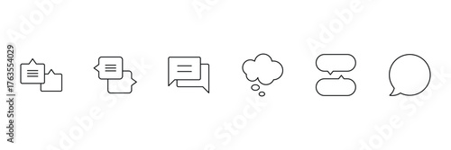 Popup bubble line icons. Ideal for modern communication, Speech bubble, speech balloon, chat bubble and digital talk bubble icons. Vector illustration.