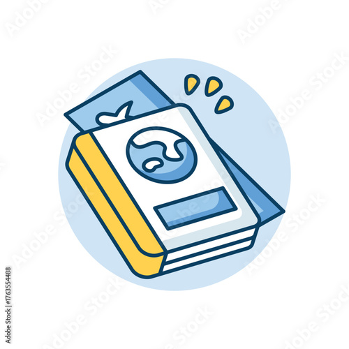 Passport icon clean and modern vector illustration